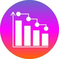 Bar Chart Glyph Gradient Circle Icon vector