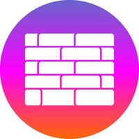 Brickwall Glyph Gradient Circle Icon vector