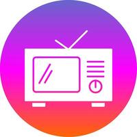 Television Glyph Gradient Circle Icon vector