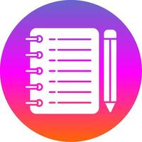 Notepad Glyph Gradient Circle Icon vector