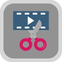 Video editor Flat Round Corner Icon vector