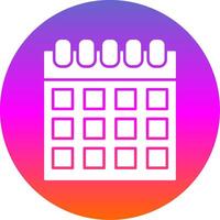 Calendar Glyph Gradient Circle Icon vector