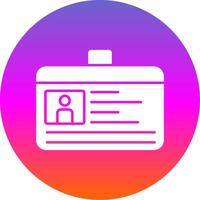 Id Card Glyph Gradient Circle Icon vector