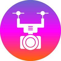 Camera Drone Glyph Gradient Circle Icon vector