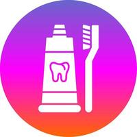 Toothpaste Glyph Gradient Circle Icon vector