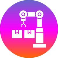 Industrial Robot Glyph Gradient Circle Icon vector