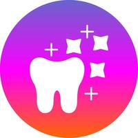 diente blanqueo glifo degradado circulo icono vector