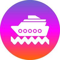 Cruise Ship Glyph Gradient Circle Icon vector