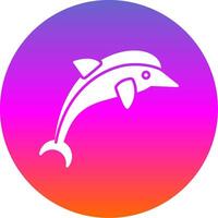 Dolphin Glyph Gradient Circle Icon vector