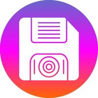 Floppy Disk Glyph Gradient Circle Icon vector