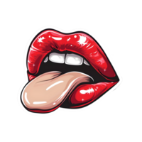 AI generated Lips with tongue on transparent Background - Ai Generated png