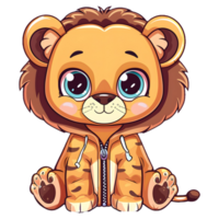 AI generated PNG of cute sticker style zipper animal on transparent background - Ai generated