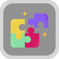 Puzzle Flat Round Corner Icon vector