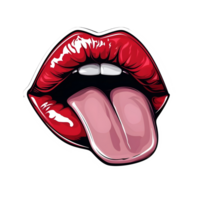 AI generated Lips with tongue on transparent Background - Ai Generated png