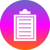 Clipboard Glyph Gradient Circle Icon vector