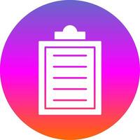 Clipboard Glyph Gradient Circle Icon vector