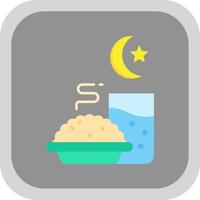 Iftar Flat Round Corner Icon vector