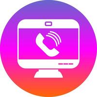 Video Call Glyph Gradient Circle Icon vector