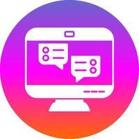 Chat Bubble Glyph Gradient Circle Icon vector