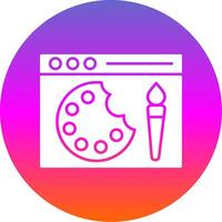 Paint Glyph Gradient Circle Icon vector