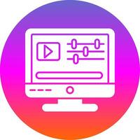 Video Editor Glyph Gradient Circle Icon vector