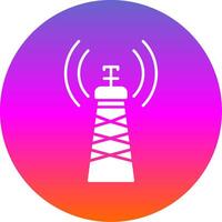 Signal Tower Glyph Gradient Circle Icon vector