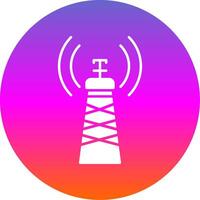 Signal Tower Glyph Gradient Circle Icon vector