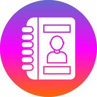 Contact Book Glyph Gradient Circle Icon vector