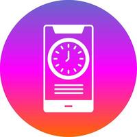 Time Glyph Gradient Circle Icon vector