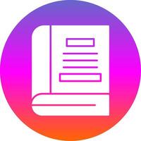 Book Glyph Gradient Circle Icon vector