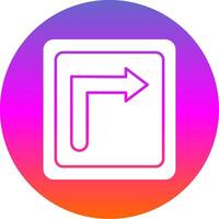 Turn Right Glyph Gradient Circle Icon vector