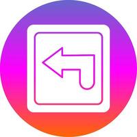 Curved Arrow Glyph Gradient Circle Icon vector