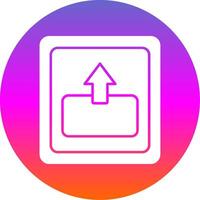 Out Glyph Gradient Circle Icon vector