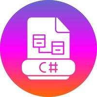 C Sharp Glyph Gradient Circle Icon vector