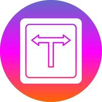 T Junction Glyph Gradient Circle Icon vector