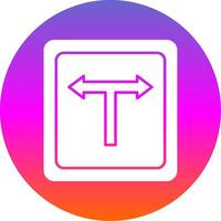 T Junction Glyph Gradient Circle Icon vector