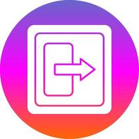 Log Out Glyph Gradient Circle Icon vector