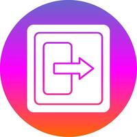 Log Out Glyph Gradient Circle Icon vector