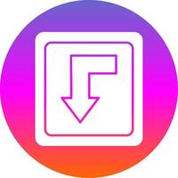 Back Glyph Gradient Circle Icon vector