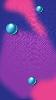 Violeta púrpura líquido borroso resumen antecedentes con azul esferas sin costura bucle brillante movimiento diseño. vertical vídeo animación 1080x1920 video