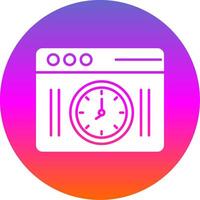 Clock Glyph Gradient Circle Icon vector