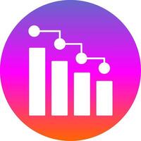 Bar Chart Glyph Gradient Circle Icon vector