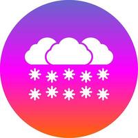 Snowing Glyph Gradient Circle Icon vector