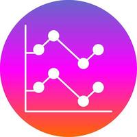 Line Chart Glyph Gradient Circle Icon vector