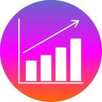 Bar Chart Glyph Gradient Circle Icon vector