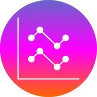 Line Chart Glyph Gradient Circle Icon vector