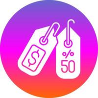 50 Percent Glyph Gradient Circle Icon vector