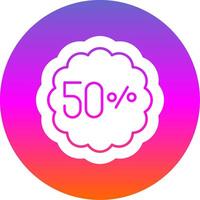 50 Percent Glyph Gradient Circle Icon vector