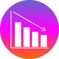 Loss Glyph Gradient Circle Icon vector