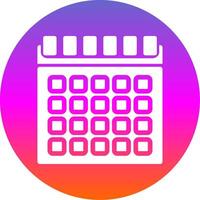Calendar Glyph Gradient Circle Icon vector